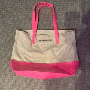 Victoria's Secret Pink and Tan Tote Bag
